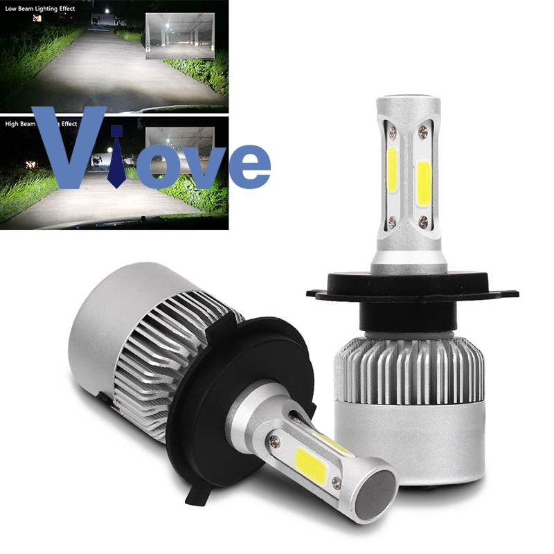 Bộ 2 đèn pha xe ô tô S2 H4 công suất 72W 8000LM