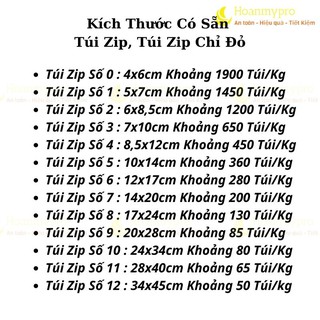 Túi Zip Chỉ Đỏ 1kg Túi Zipper Bấm Miệng Loại Dày Hàng Có Sẵn Nhiều Kích Thước BaoBiHoanmypro