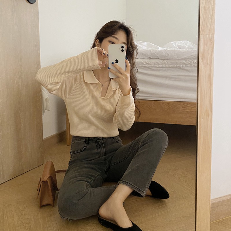 Áo Tay Dài Cổ Chữ V Thời Trang Phong Cách Quyến Rũ Cho Nữ