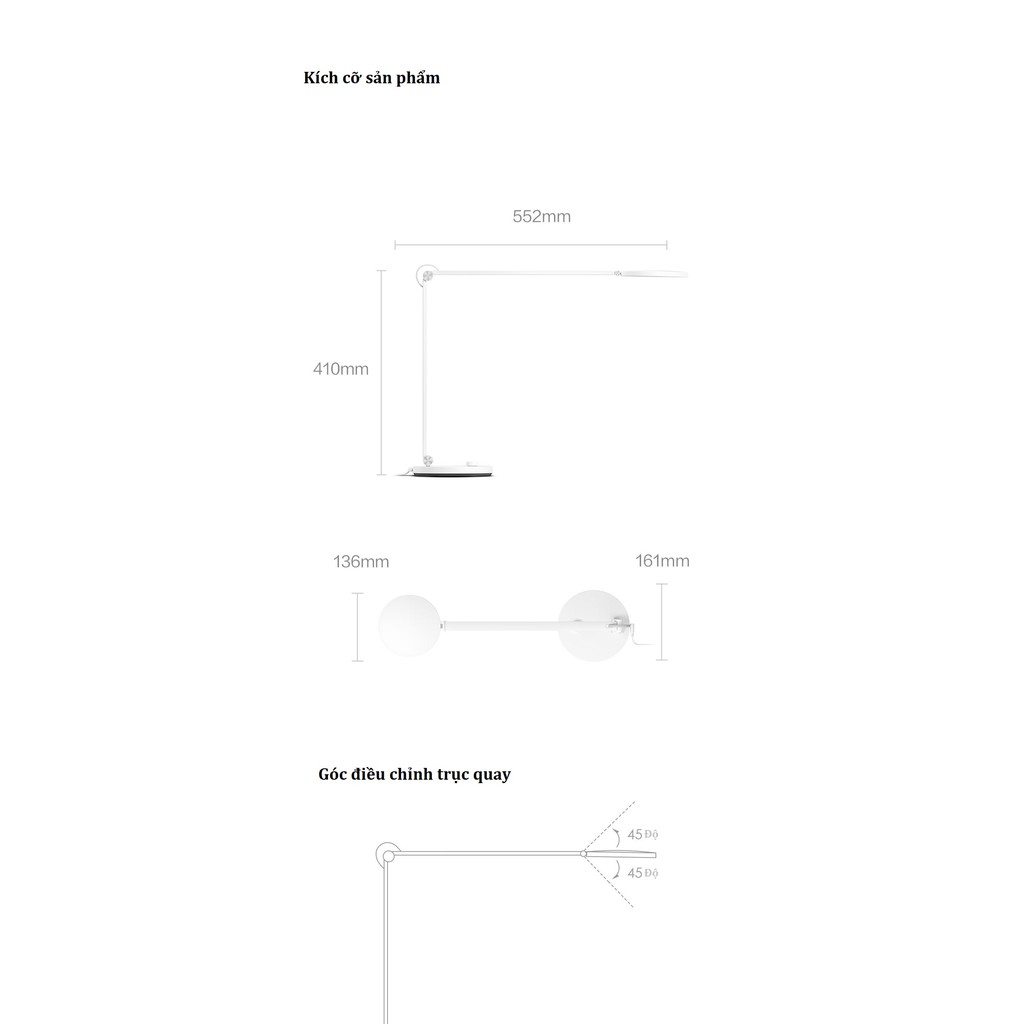 ĐÈN BÀN XIAOMI PRO MJTD02YL MÀU TRẮNG, KẾT NỐI MI HOME, 700LM : Chính Hãng
