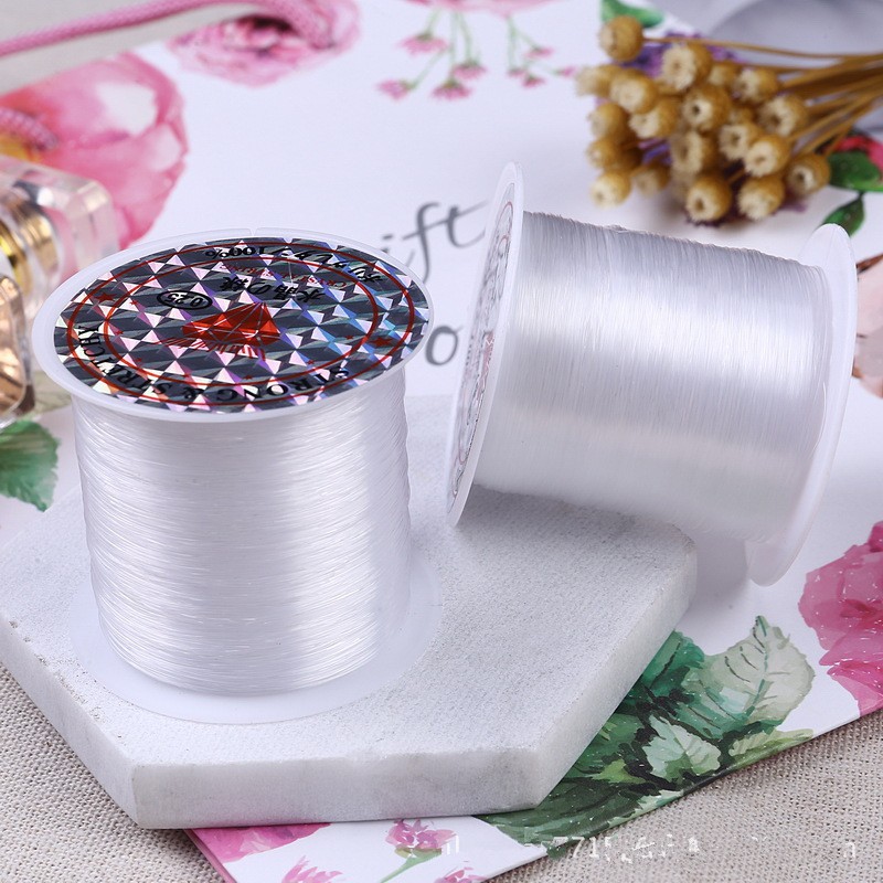 0.2-1mm cuộn dây cước không co giãn trong suốt,dây cá,dây thủy tinh,dây thủ công phụ liệu handmade