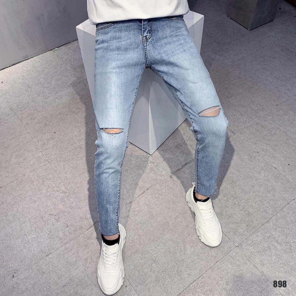 Quần Jean Skinny Nam Chất Bò Cao Cấp Co Giãn Nhẹ , From Dáng Hàn Quốc Trẻ Trung Năng Động - 898