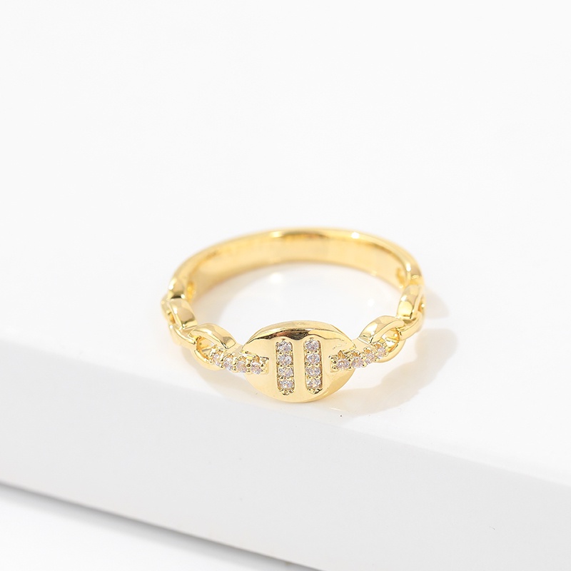 Nhẫn Mạ Vàng 18k Đính Kim Cương Lấp Lánh Không Phai Màu Có Thể Điều Chỉnh Kích Cỡ