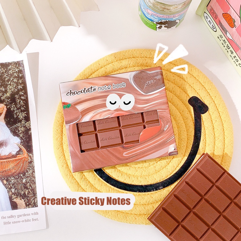 Set 80 Giấy Ghi Chú Hình Sô Cô La/Bánh Quy Hoạt Hình Sáng Tạo Cho Học Sinh