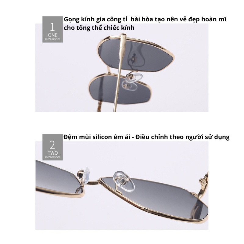 Mắt kính thời trang nam nữ gọng kim loại Tròng kính râm chống tia uv400 và có thể thay tròng cận