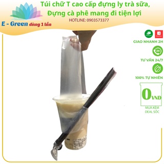 [HCM] Túi chữ T cao cấp đựng ly trà sữa, đựng cà phê mang đi tiện lợi - 500gr - Egreendùng1lần