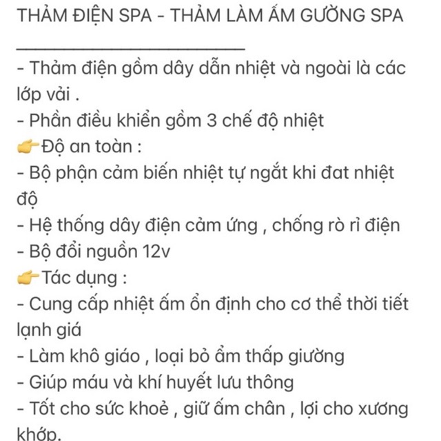 Thảm đệm điện dùng cho sinh viên, cá nhân . spa