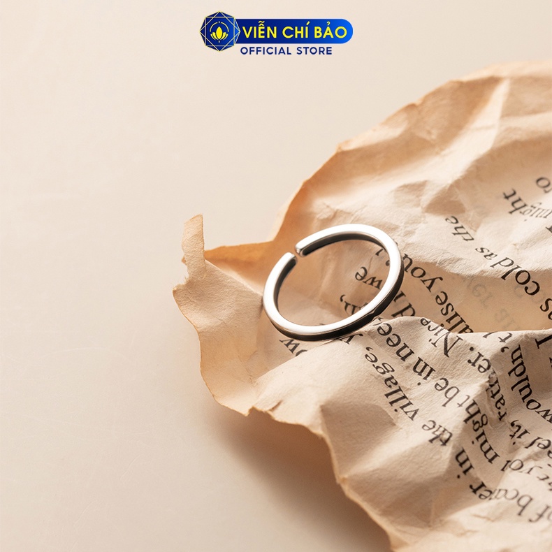 Nhẫn bạc nữ đá đen đơn giản chất liệu bạc 925 thời trang phụ kiện trang sức nữ thương hiệu Viễn Chí Bảo N000712