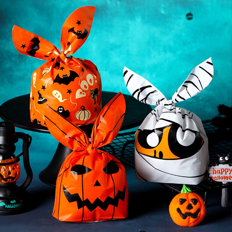 Bộ 50 Túi Đựng Kẹo Họa Tiết Halloween Vui Nhộn Cho Bé