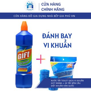 COMBO Nước tẩy TOILET sạch vi khuẩn GIFT 900ML + 20 Tẩy Bồn Cầu Diệt Khuẩn Công Nghệ Hàn Quốc