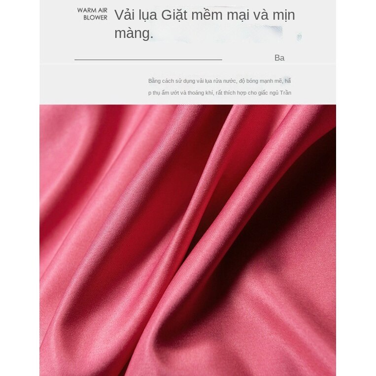 Summer double-sided ice silk bed skirt Four Piece Set Princess wind silk smooth naked sleeping days silk summer cool quilt cover bed sheet bedding