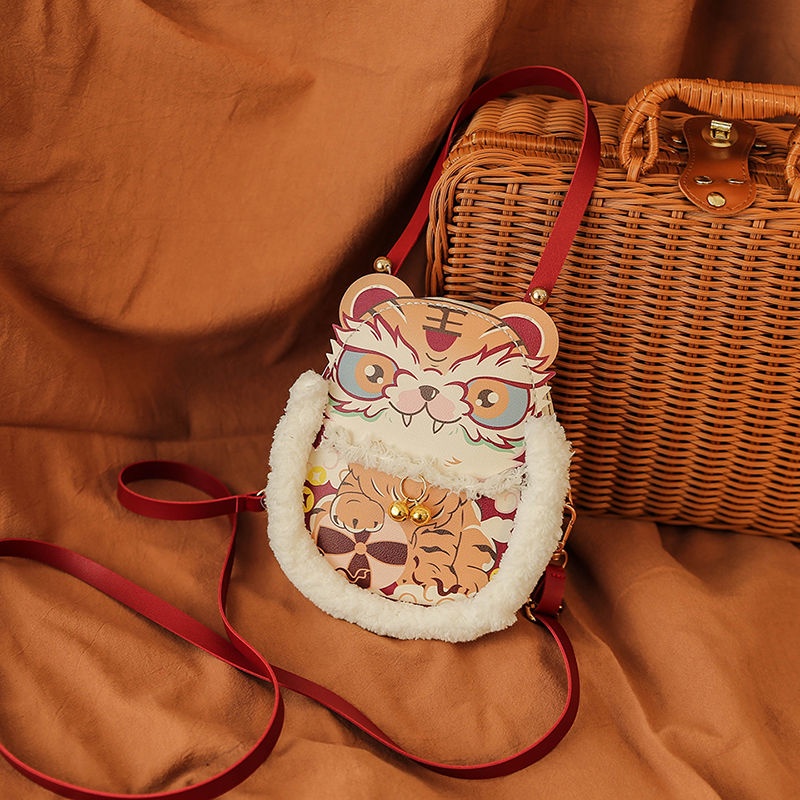 【DIY ART】Túi dệt thủ công diy manh hổ bao hổ dễ thương một vai nghiêng qua túi tự làm gói vật liệu