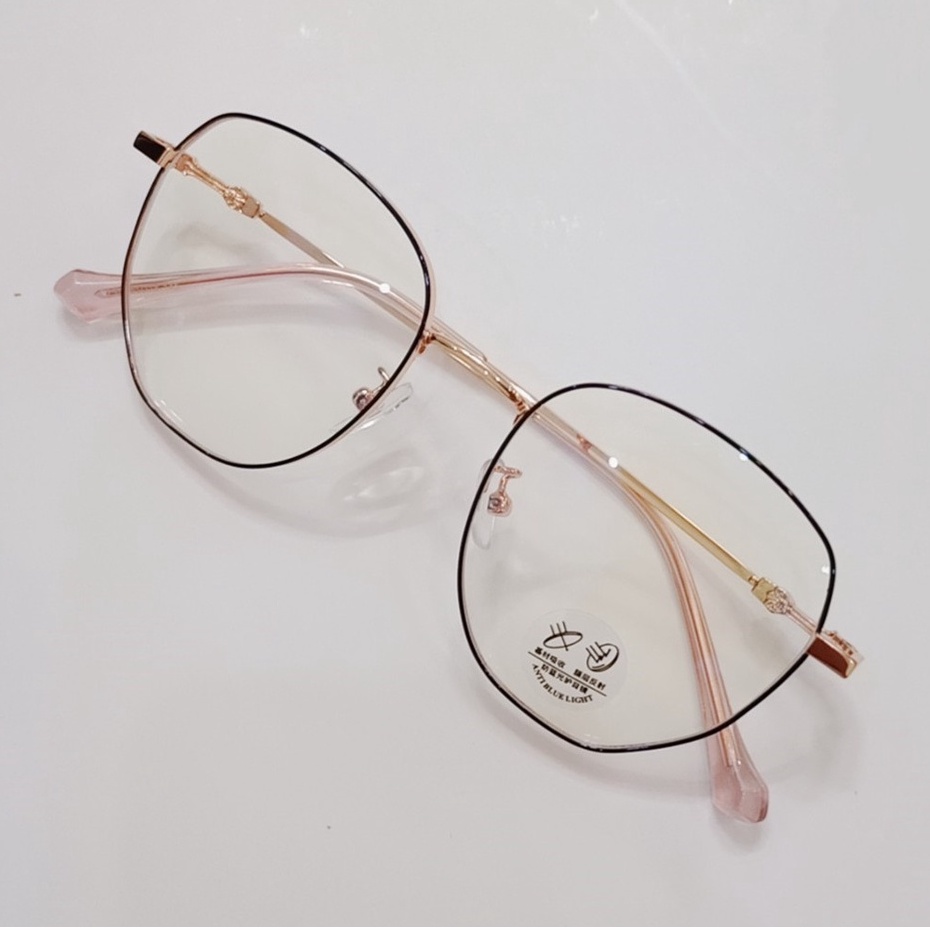 Gọng Kính Hợp Kim Đa Giác Thanh Mảnh,  Nhẹ Nhàng -Chống Tia UV-Chống Ánh Sáng Xanh- Mã 72573