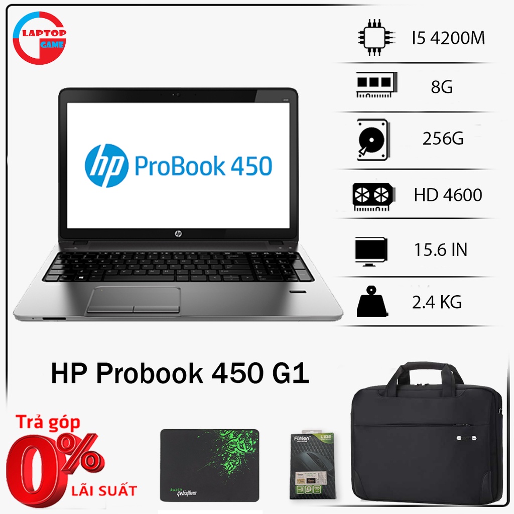 Laptop HP Probook 450 G1 - thiết kế đẹp mạnh mẽ core i5 4200M,laptop cũ chơi game cơ bản đồ họa