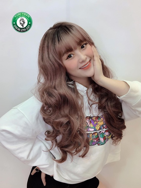 Tóc giả xoăn bồng bềnh ❤️FREESHIP❤️ tóc giả mái thưa xoăn bồng bềnh