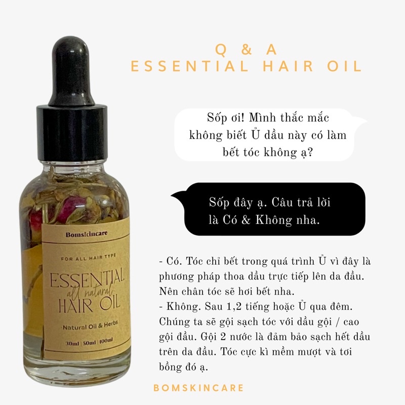DẦU Ủ DƯỠNG TÓC ESSENTIAL HAIR OIL 5OML