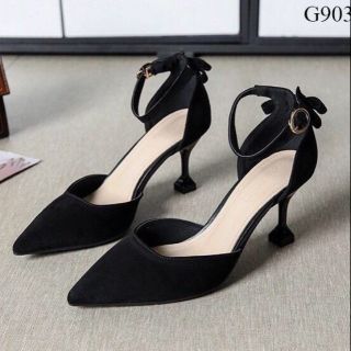 Guốc nữ, guốc đính nơ, guốc 7 phân, giày cao gót 7 phân, giày cao gót nữ, giày cao gót