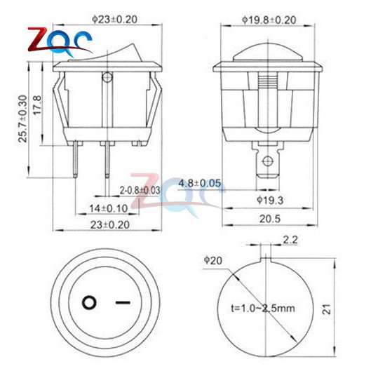 Công tắc KCD1-105 125V-10A 250V-6A (2 cái)