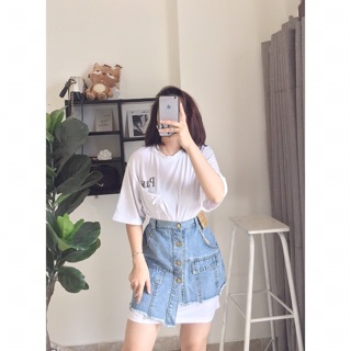 SET ÁO THUN CHÂN VÁY JEAN