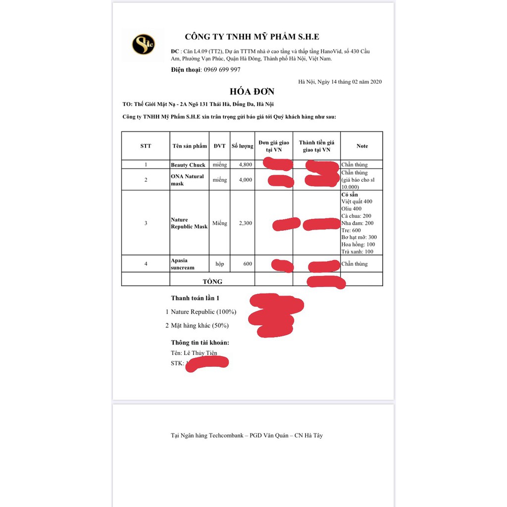 [CHÍNH HÃNG] Mặt nạ ONA Natural | Thế Giới Skin Care