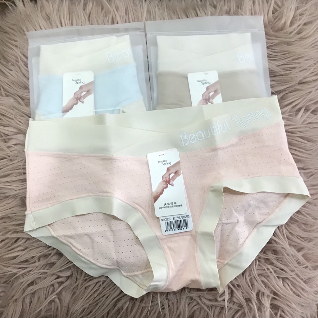 Quần Lót Bầu thông hơi kèm túi Zip đẹp xịn xò, cạp chéo cho Mẹ mặc thoải mái, dễ chịu