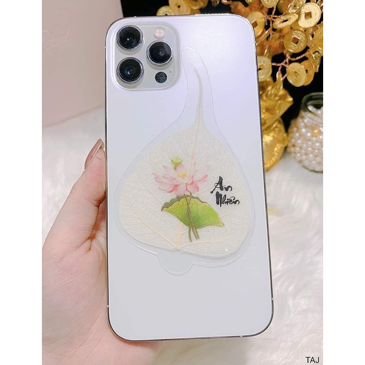 Lá bồ đề in phật dát vàng