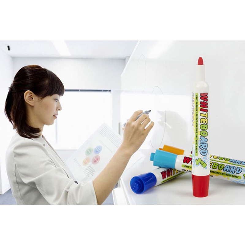 Bút Lông Đánh Dấu Bảng Trắng 12 Màu Sắc Khác Nhau Dễ Lau Chùi