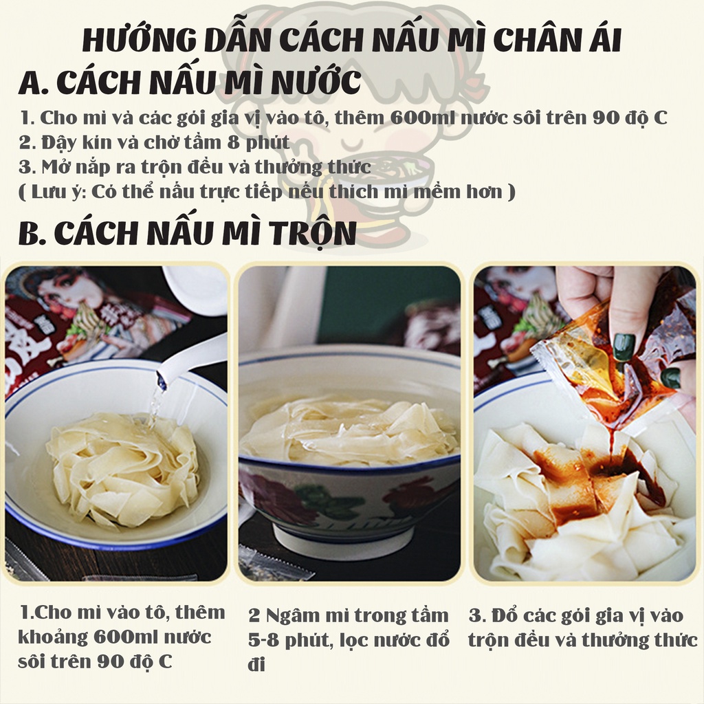 Mì Chân Ái Nhiều Vị Mì Trộn Mì Nước Mì Ăn Liền