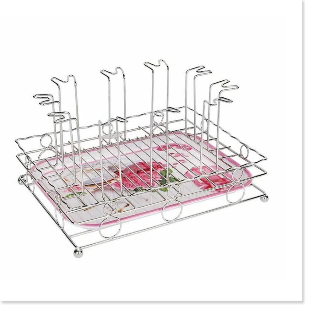 Khay úp ly inox Thái Long cao cấp 25 x 33 x 17 cm - kèm khay phíp đựng nước