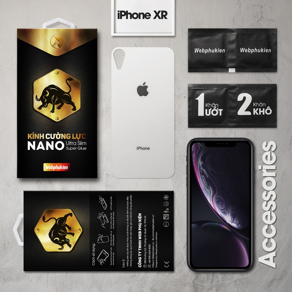 [Mã ELFLASH5 giảm 20K đơn 50K] Cường lực iPhone XR hiệu Webphukien mặt sau