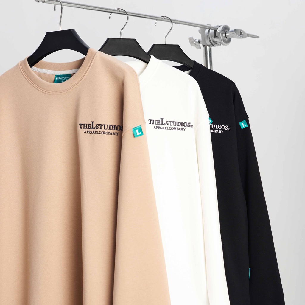 THELSTUDIOS Áo Sweater Nỉ Basic Thêu Logo