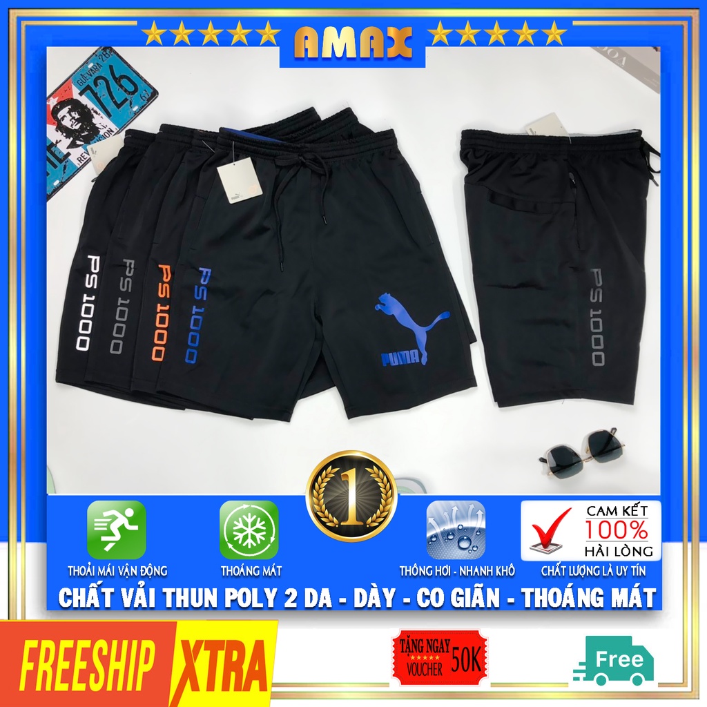 Quần short nam thun thể thao ngắn Puma Q21 quần đùi nam đẹp sọt nam lưng thun cao cấp có size lớn cho người mập big size