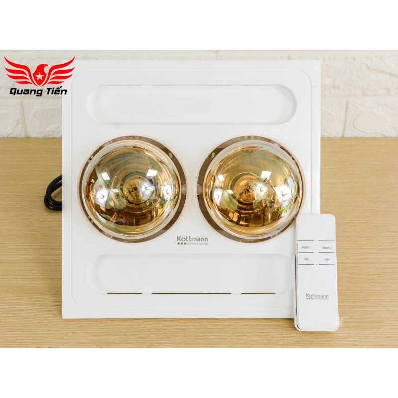 Đèn sưởi 2 bóng Kottmann âm trần K9R (có điều khiển từ xa)