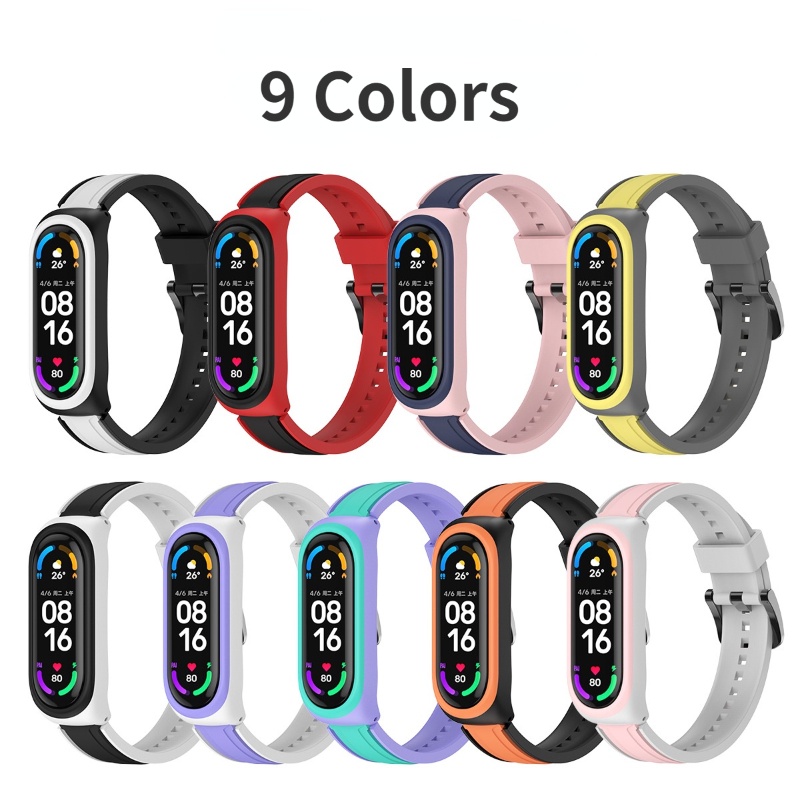 Dây Đeo Đồng Hồ 9 Màu Tương Thích Với Mi Band 6/5/4/3