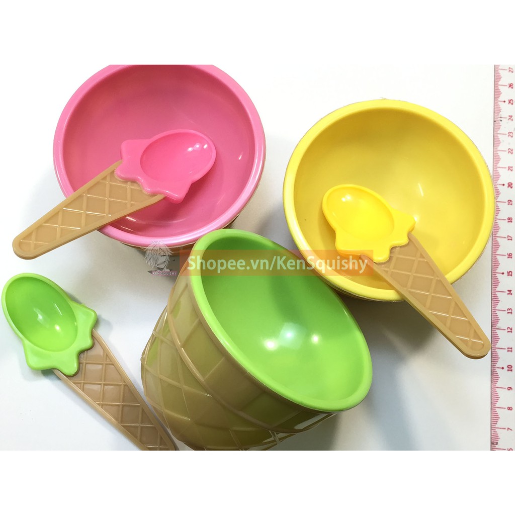 Bộ Bát Thìa Trộn Slime Nhựa Cứng Nguyên Liệu Làm Slime