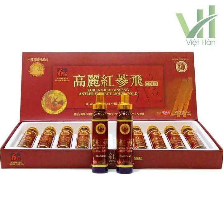 [ Hàng KGS] Chiết xuất hồng sâm nhung linh chi KGS 200ml  (20ml x 10 tuýp)