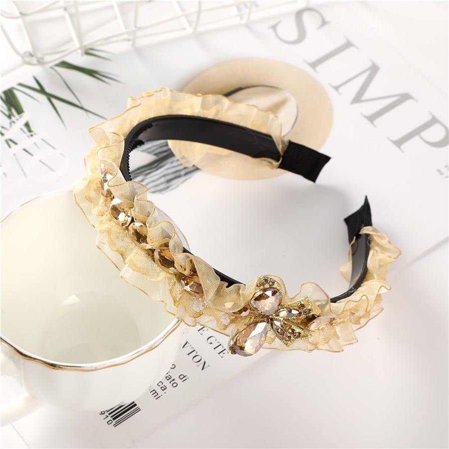 Cài Tóc Nơ Ren Đính Đá Thời Trang Cho Cô Dâu