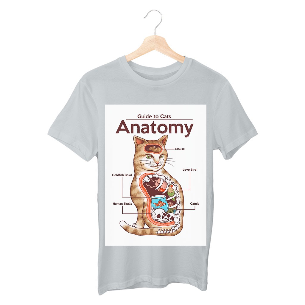 Áo phông đi chơi nữ cotton Guide to Cat Anatomy cấu tạo của mèo năng động, sáng tạo, trẻ trung, đáng yêu CAT20210028