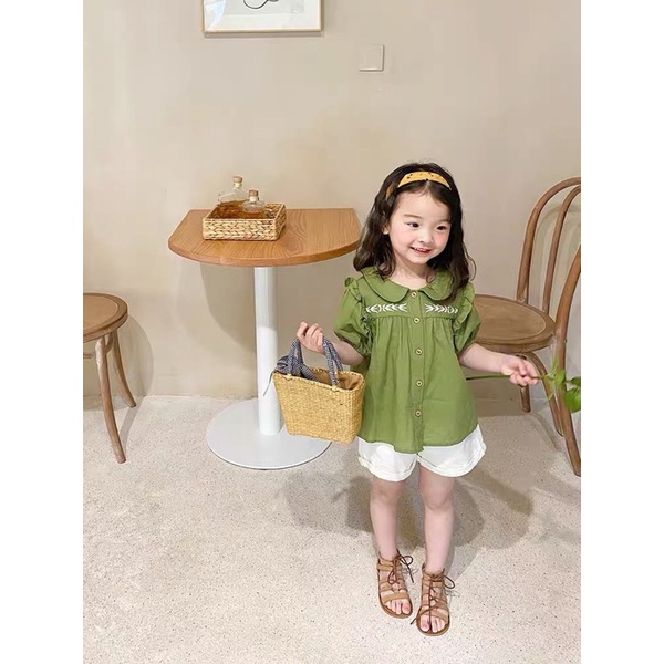 Set áo đũi thêu + quần BG