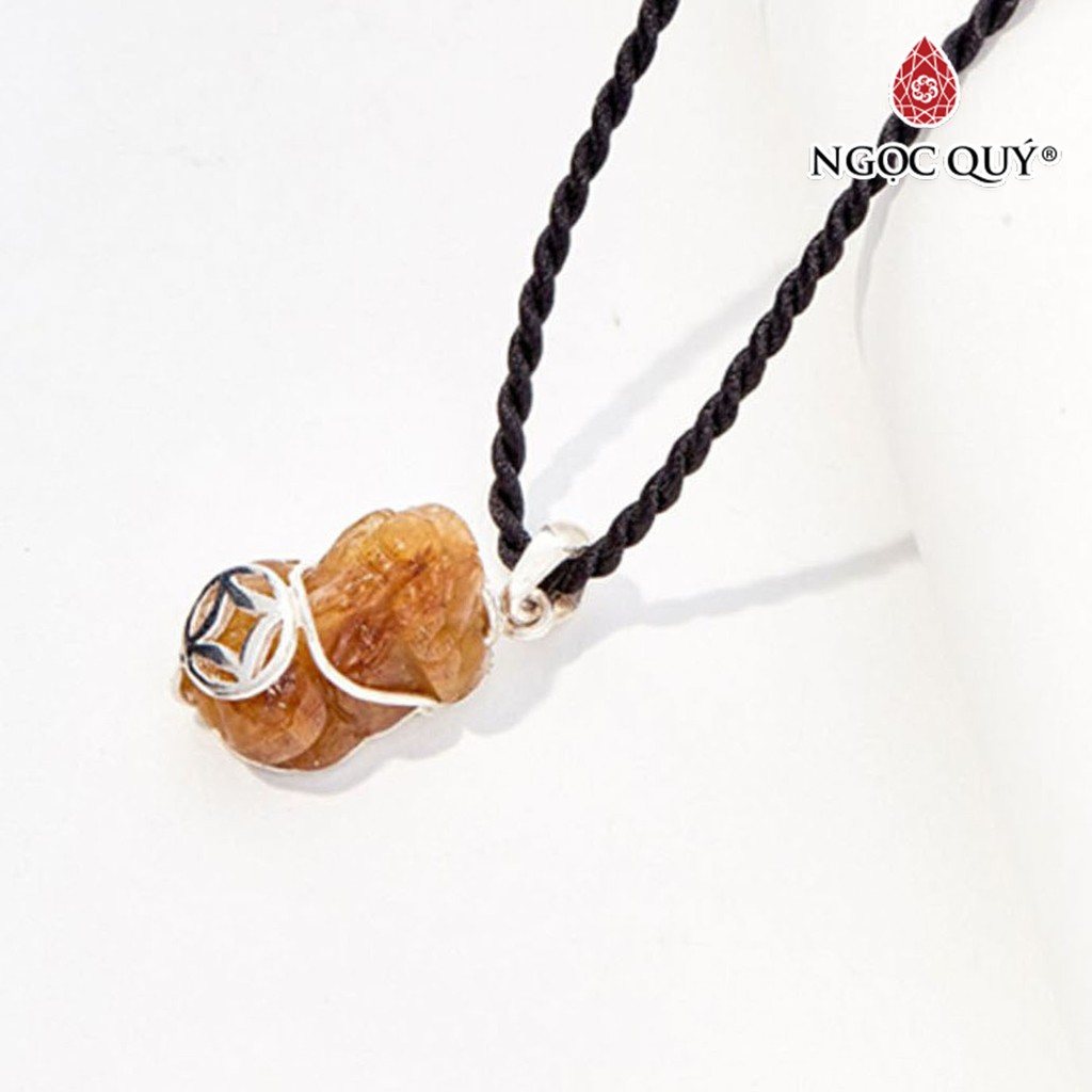 Mặt Dây Chuyền Tỳ Hưu TA Tóc Cam Bọc Bạc - Ngọc Quý