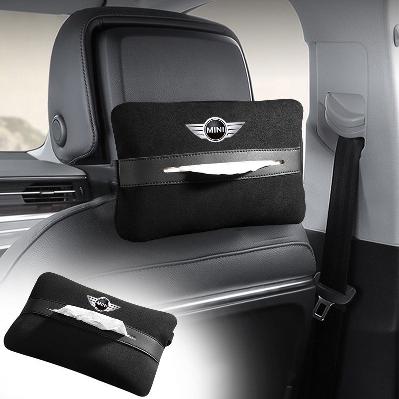1 Túi Da Lộn Đựng Khăn Giấy Gắn Sau Ghế Xe Hơi BMW Benz Honda