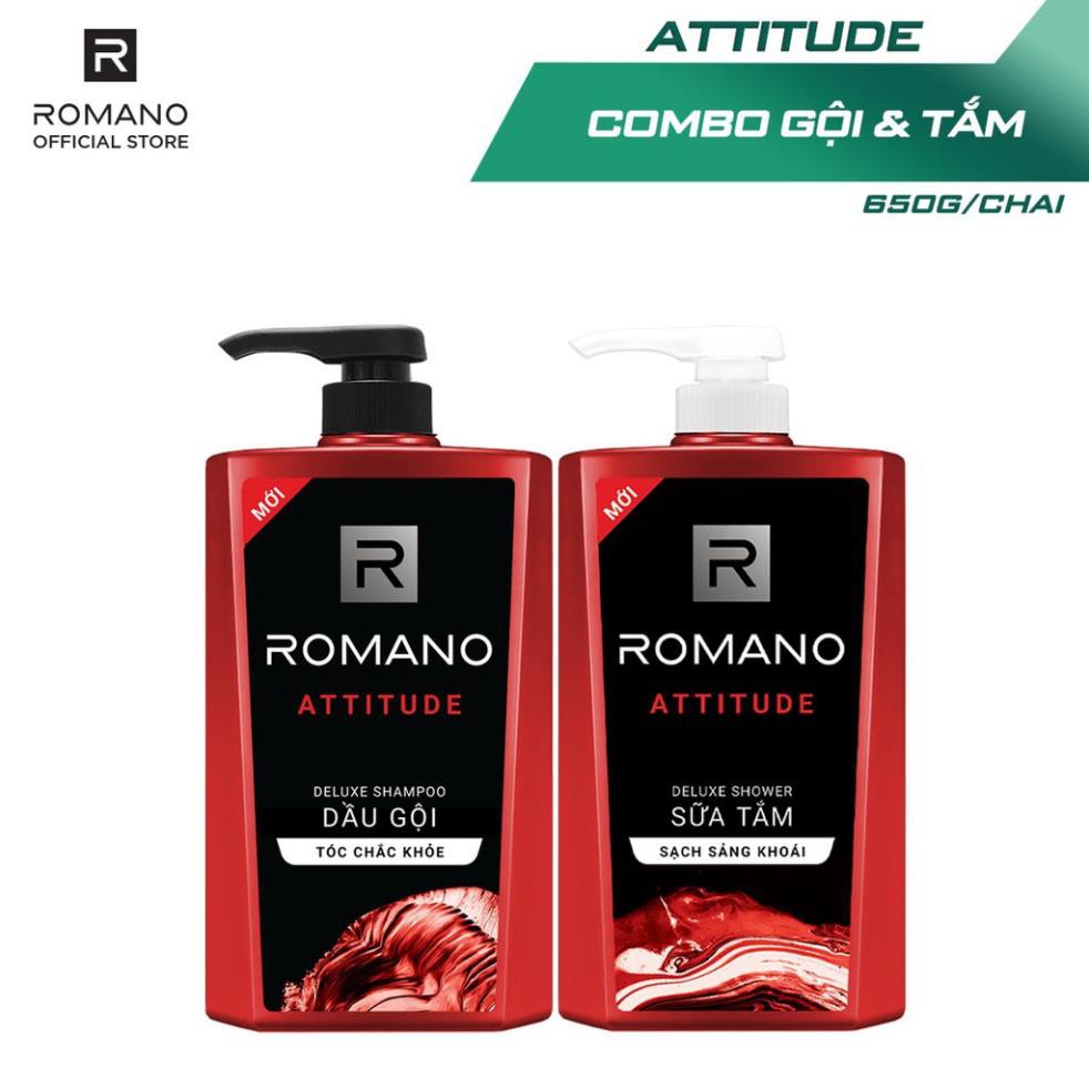 [Romano] Combo Dầu Gội Và Sữa Tắm Cao Cấp Romano Attitude 650G/Chai(có quà)