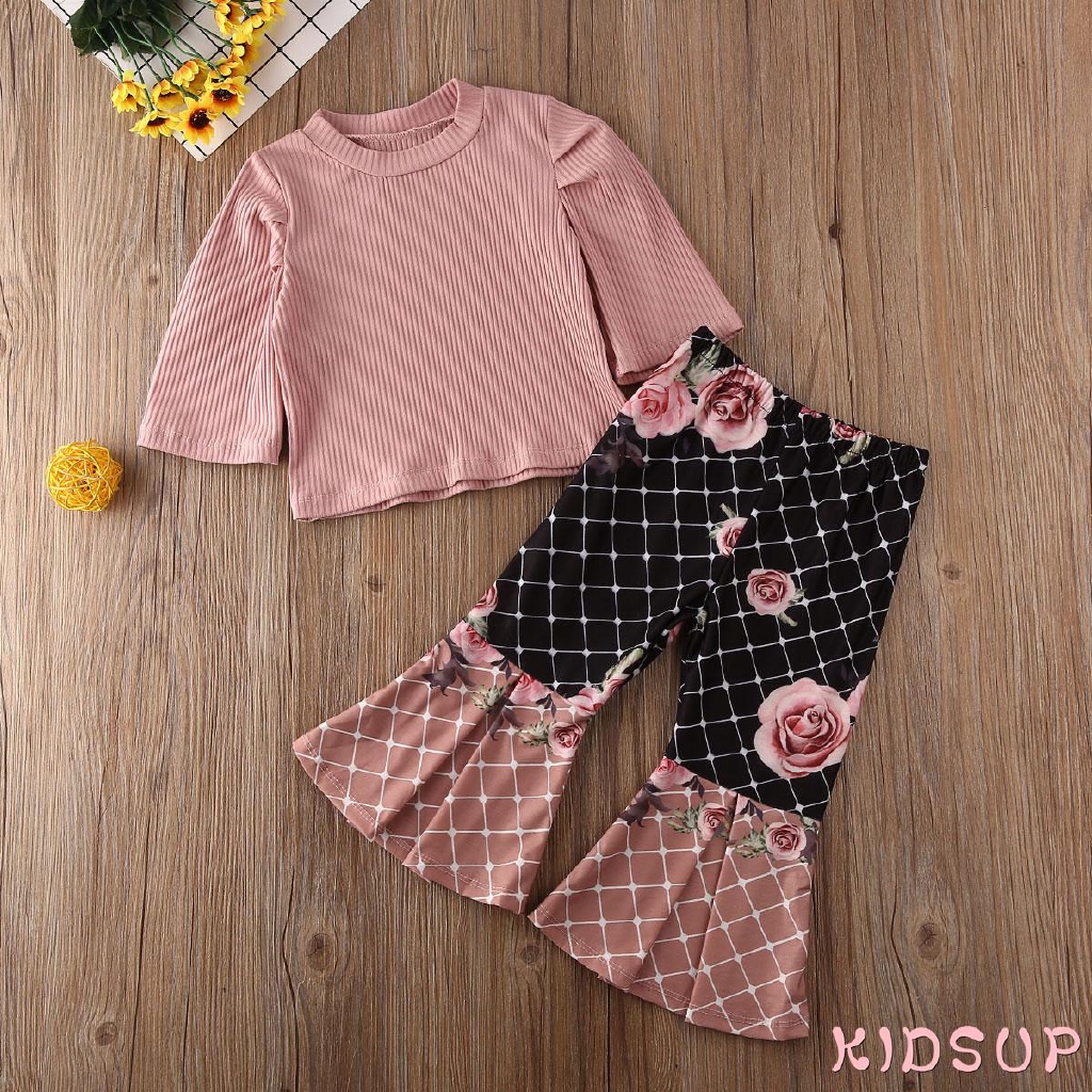 ✨KidsupToddler Kids Baby Girls Tops T-shirt+Long Pants Outfits Clothes Set