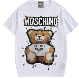 Áo thun cotton in chữ moschino