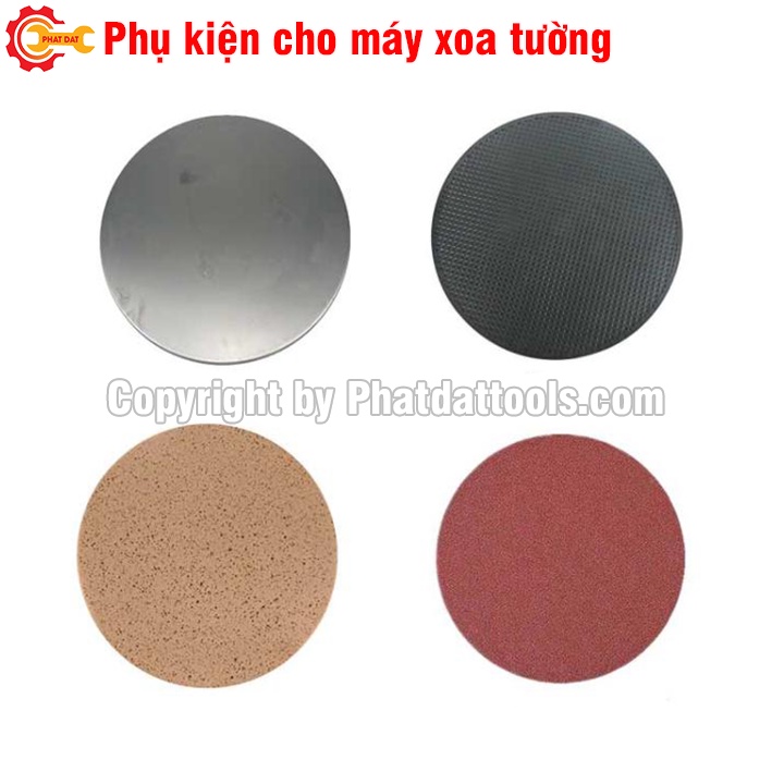 Đế xoa cho máy xoa vữa trát tường - Phân loại tùy chọn Giấy nhám, Đế mút xốp, Đế nhựa, Đế inox, Đế trục máy xoa