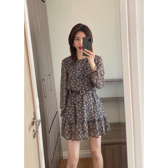 Váy họa tiết chun eo hàng Authentic