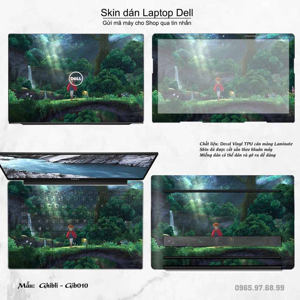 Skin dán Laptop Dell in hình Ghibli Studio (inbox mã máy cho Shop)