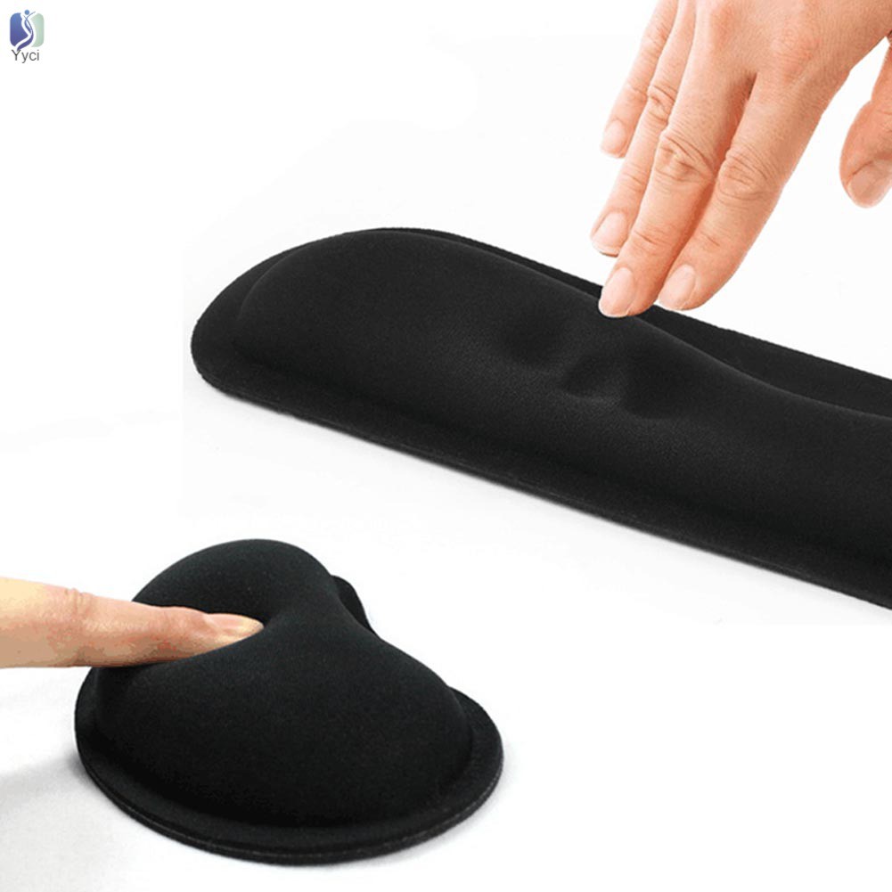 Bộ đệm cổ tay chống trượt bằng cao su non khi dùng chuột/bàn phím dành cho máy tính văn phòng