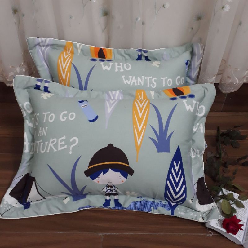 Vỏ gối đầu Cotton Hàn Quốc trần bông cao cấp, kích thước 45×65