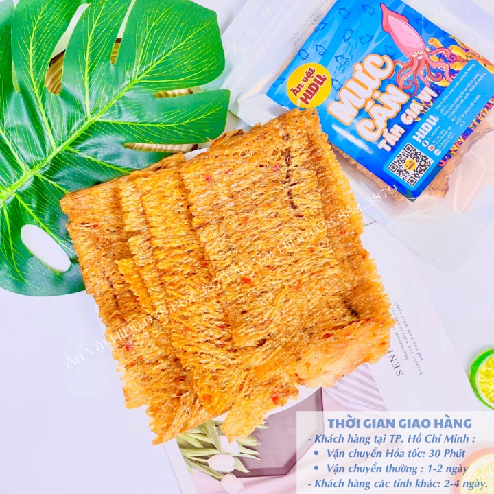 Mực cán tẩm gia vị nguyên con nha trang HiDu 100gr loại ngon đậm vị